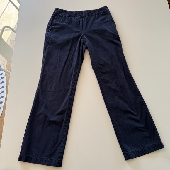 Lands End-Fit 2-Navy- Pant-Chino-Trouser-Slim-Ankle Length-Pockets-Cotton-Size 4 - Picture 1 of 12